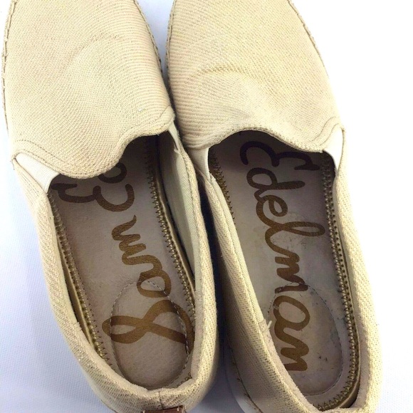 Sam Edelman Kassie Rubber Sole Slip Glitter Canvas Loafers - Picture 5 of 12